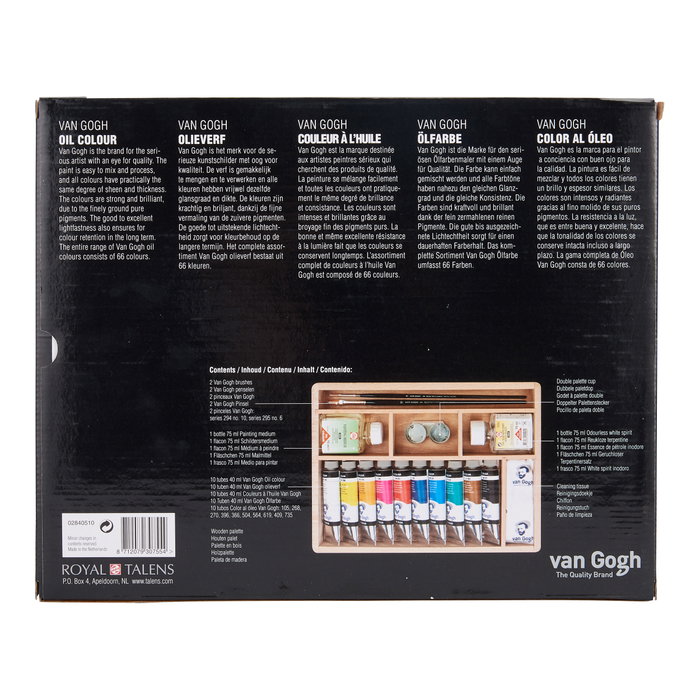 Talens Set Básico Van Gogh de Óleos en Caja de Madera con 10 Tubos de 40ml y Accesorios Talens Set Básico Van Gogh de Óleos en Caja de Madera con 10 Tubos de 40ml y Accesorios
